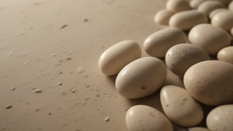 Smooth Beige Stones on Sandy Surface - Natural - AI generated image