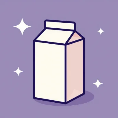 Smooth Milk Carton with Soft Lavender Background - Food - AI generated image