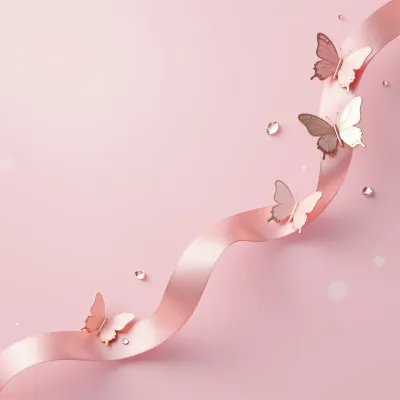 Silk Ribbon with Butterflies Drifting Softly - Fashion - AI generated image