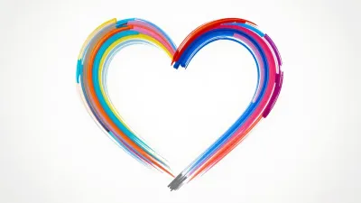 Swirled Heart Emblem Brushstroke Art - Art - AI generated image