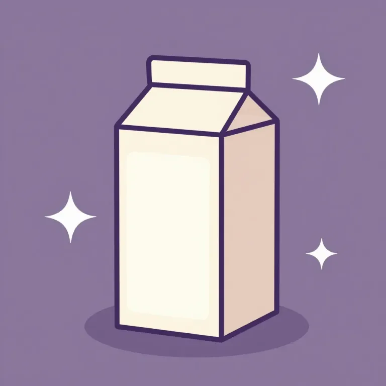 Creamy Milk Carton Sparkling on Purple Background - Food - AI generated image