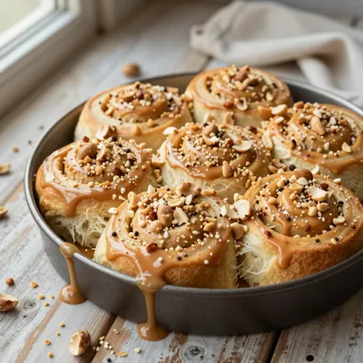 Peanut Butter Rolls in Metal Pan - Food - AI generated image