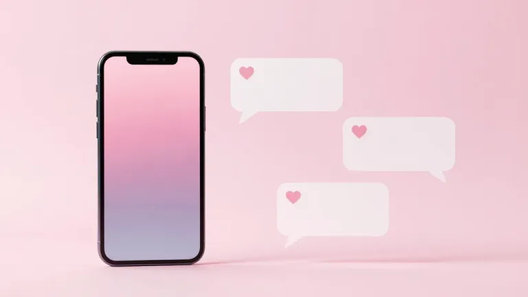 Smartphone with Floating Speech Bubbles - Technology - AI generated image