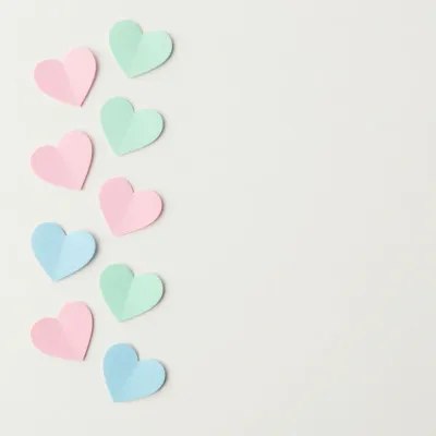 Pastel Hearts Descending Line - Stationery - AI generated image