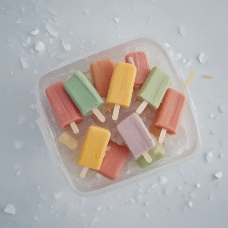 Popsicles in Clear Container with Pastel Colors - Food - AI generated image
