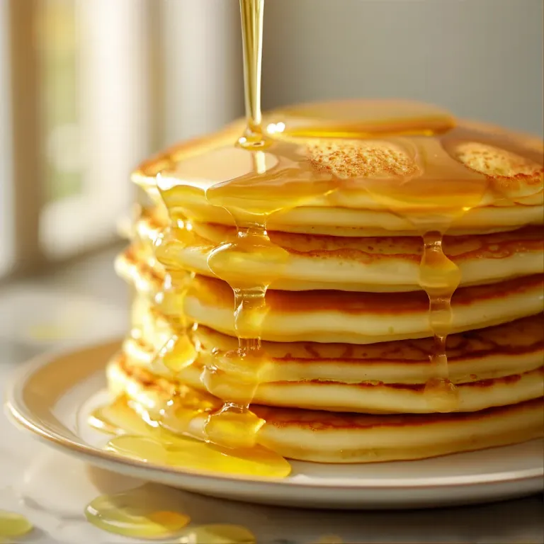 Stack of Pancakes with Citrus Honey Glaze - Food - AI generated image