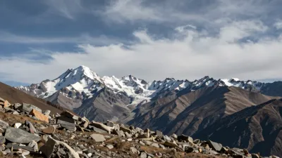 Snow-Capped Peaks in Late Afternoon Light - Landscape - AI generated image