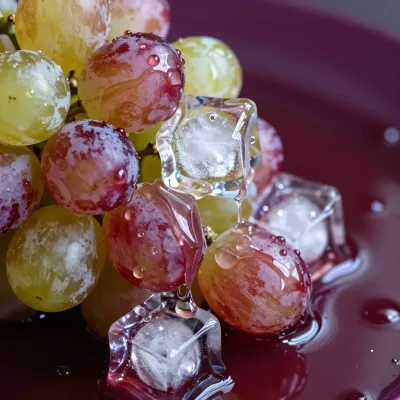 Grapes with Ice Cubes in Soft Light - Food - AI generated image