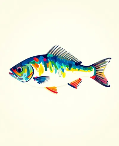 Glossy Painted Fish Silhouette - Fish - AI generated image