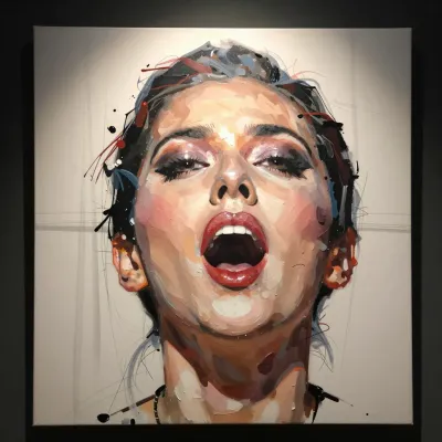 Opera Singer in Intense Emotion - Portrait - AI generated image