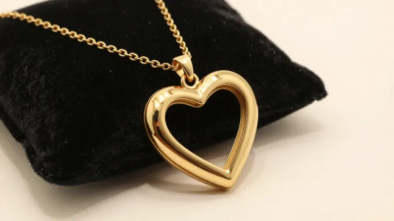 Polished Gold Heart Locket on Velvet Cushion - Jewelry - AI generated image