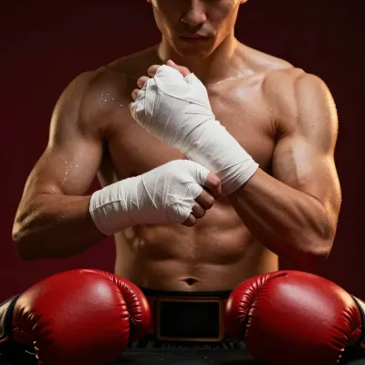 Boxer Preparing for Fight with Bandages - Sports - AI generated image