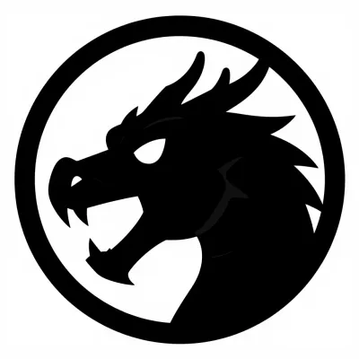 Dragon Head Emblem Fierce Expression - Symbol - AI generated image