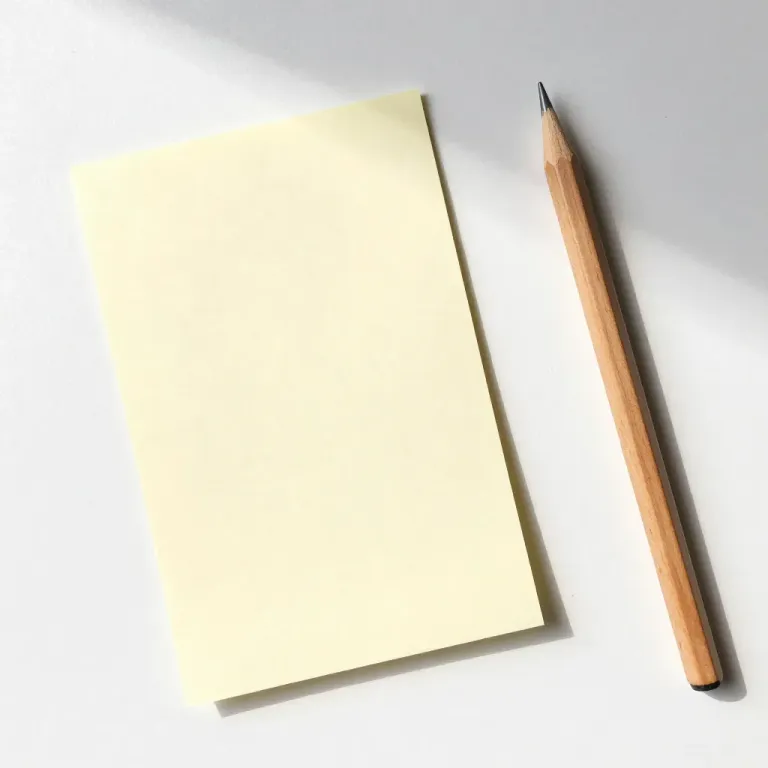 Yellow Paper and Wooden Pencil Flat Lay - Stationery - AI generated image
