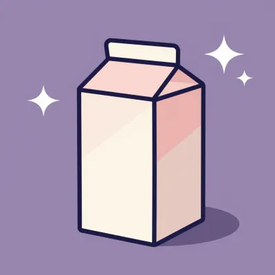 Glossy Milk Carton Sparkling Purple Background - Food - AI generated image