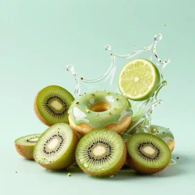 Kiwi-Lime Glazed Donut Splash - Food - AI generated image