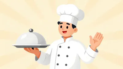 Three Chefs in White Uniforms Celebrating - Food - AI generated image