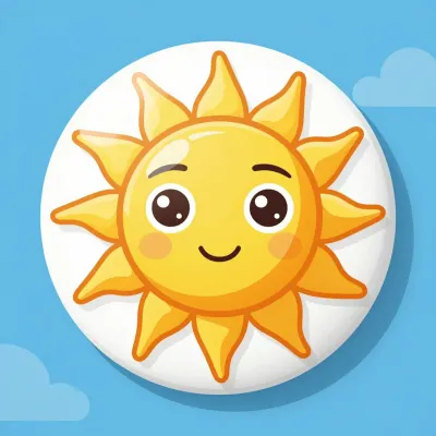 Cartoon Sun Smiling in Bright Sky - Cartoon - AI generated image