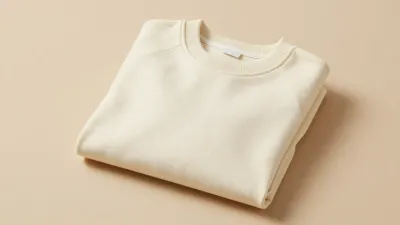 Folded Cream Crewneck Sweater Softly Lit - Fashion - AI generated image