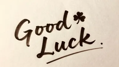 Handwritten Good Luck with Clover - Typography - AI generated image