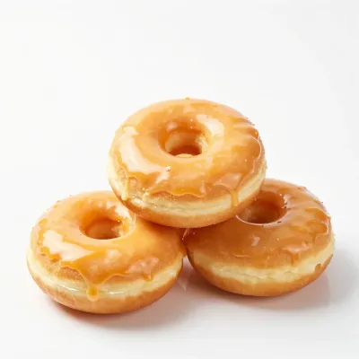 Stacked Orange-Glazed Donuts Pyramid - Food - AI generated image