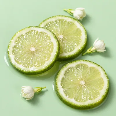 Sliced Limes and Jasmine Drift - Food - AI generated image