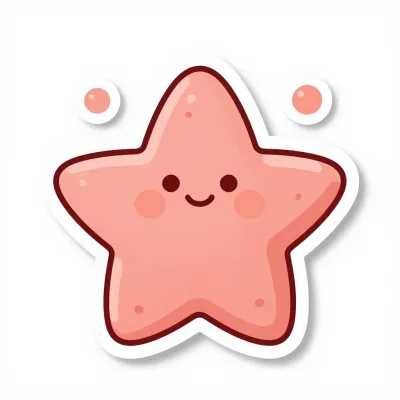 Pastel Pink Starfish Smiling with Soft Light - Illustration - AI generated image