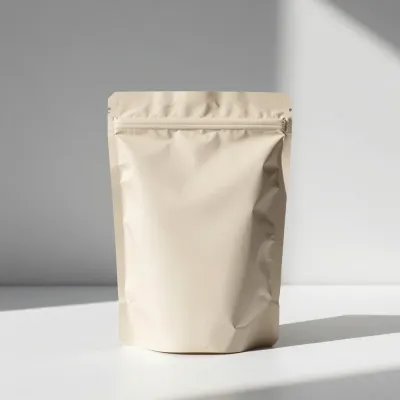 Beige Pouch with Zipper Soft Light - Product - AI generated image