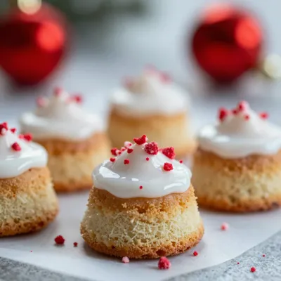 Peppermint Glazed Mini Cakes Festive - Bakery - AI generated image