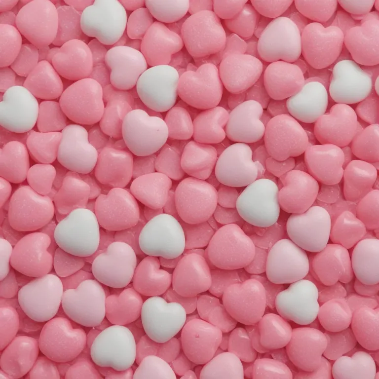 Pink Heart-Shaped Candies in Soft Light - Food - AI generated image