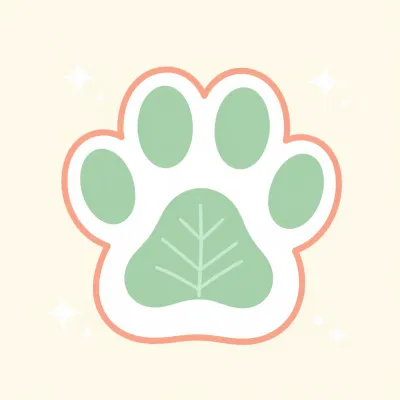 Paw Print with Leaf Design - Animals - AI generated image