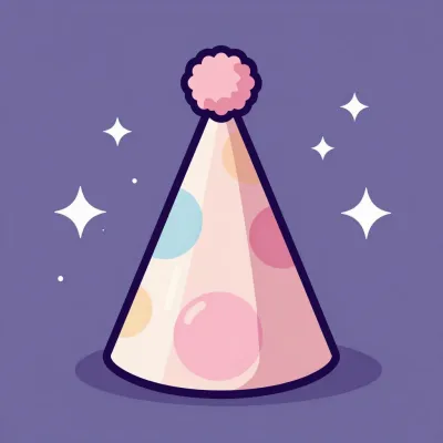 Party Hat with Fluffy Pom-Pom - Party - AI generated image