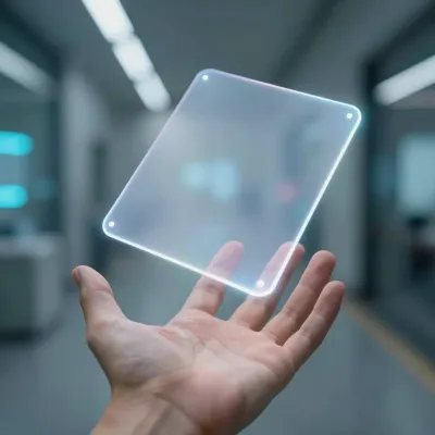 Translucent Hologram Projecting on Palm - Technology - AI generated image