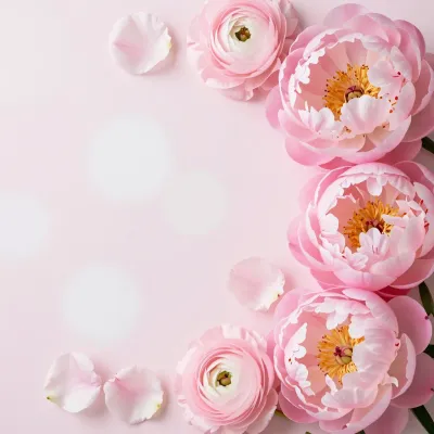 Pink Peonies Softly Cascading - Flowers - AI generated image