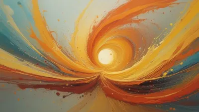 Swirling Paint Vortex Depth - Abstract Art - AI generated image