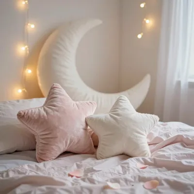 Crescent Moon Pillow Cozy Bed - Bedroom - AI generated image