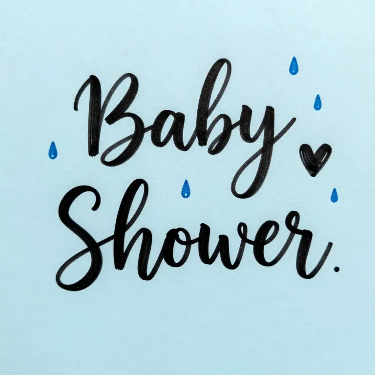 Hand-Painted Baby Shower Invitation - Invitation - AI generated image