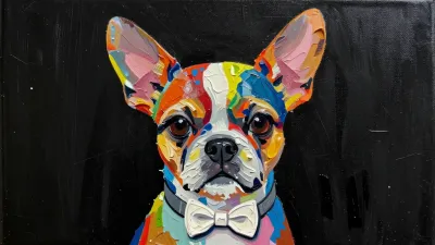 Colorful Chihuahua with Bow Tie - Animal - AI generated image