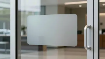 Frosted Glass Door with Handle - Architecture - AI generated image