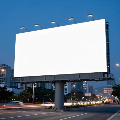 Blank Billboard at Dusk - Urban - AI generated image