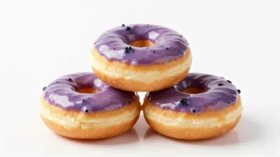 Purple-Glazed Donuts Stack - Food - AI generated image