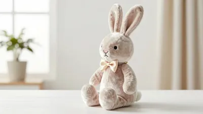 Velvet Bunny Sitting by Window - Plush - AI generated image