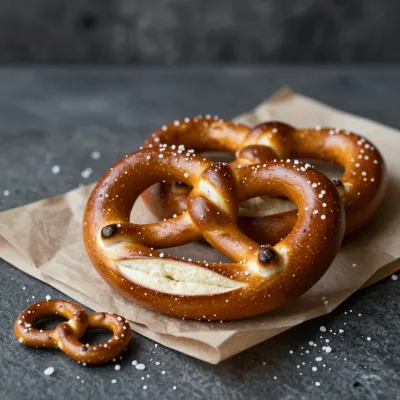 Twisted Salted Pretzel Glossy Finish - Food - AI generated image