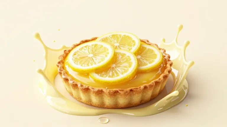 Lemon Tart Citrus Glaze Burst - Food - AI generated image