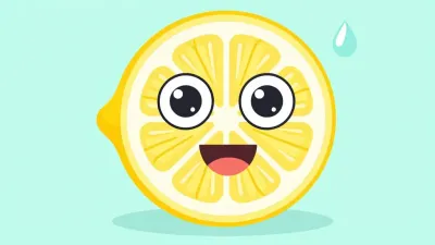 Lemon Slice Laughing with Rosy Cheeks - Food - AI generated image