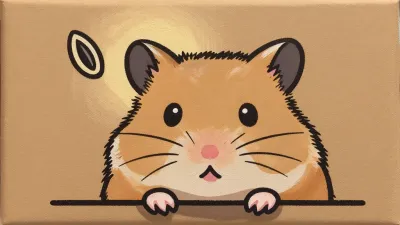 Hamster Peeking Out Softly - Animal - AI generated image