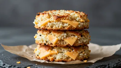 Cheese Biscuit Stack Pyramid - Food - AI generated image