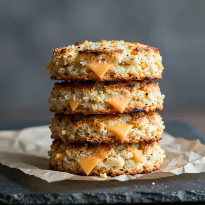 Stack of Cheese Biscuits with Crispy Edges - Food - AI generated image