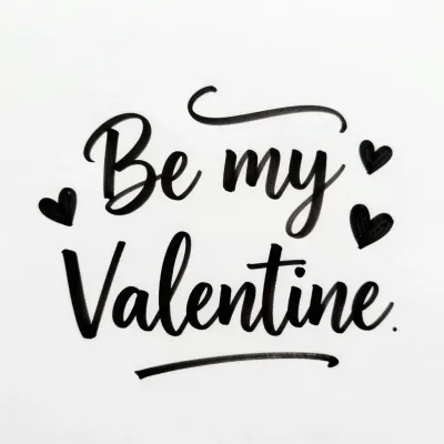 Be My Valentine with Decorative Hearts - Typography - AI generated image