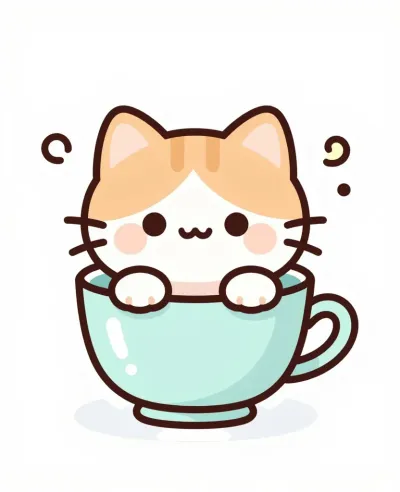 Kitten in Teacup Cozy Moment - Animals - AI generated image